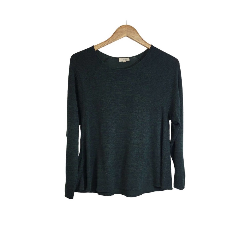 Wilfred Free Heathered Forest Green Round Neck Sweater Size Large